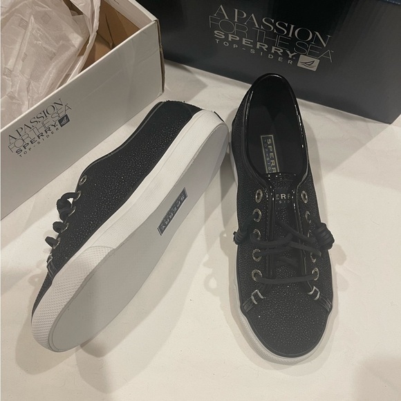 Woman’s Sperry topsiders glitter black size 5.5 - Picture 14 of 14